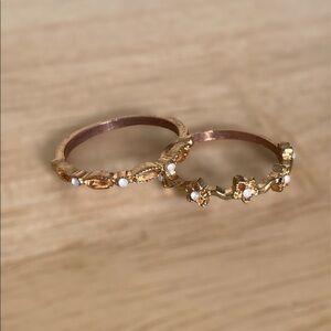 DOUBLE Gold Colored Rings